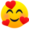 Smiling Face with Hearts emoji on Emojione